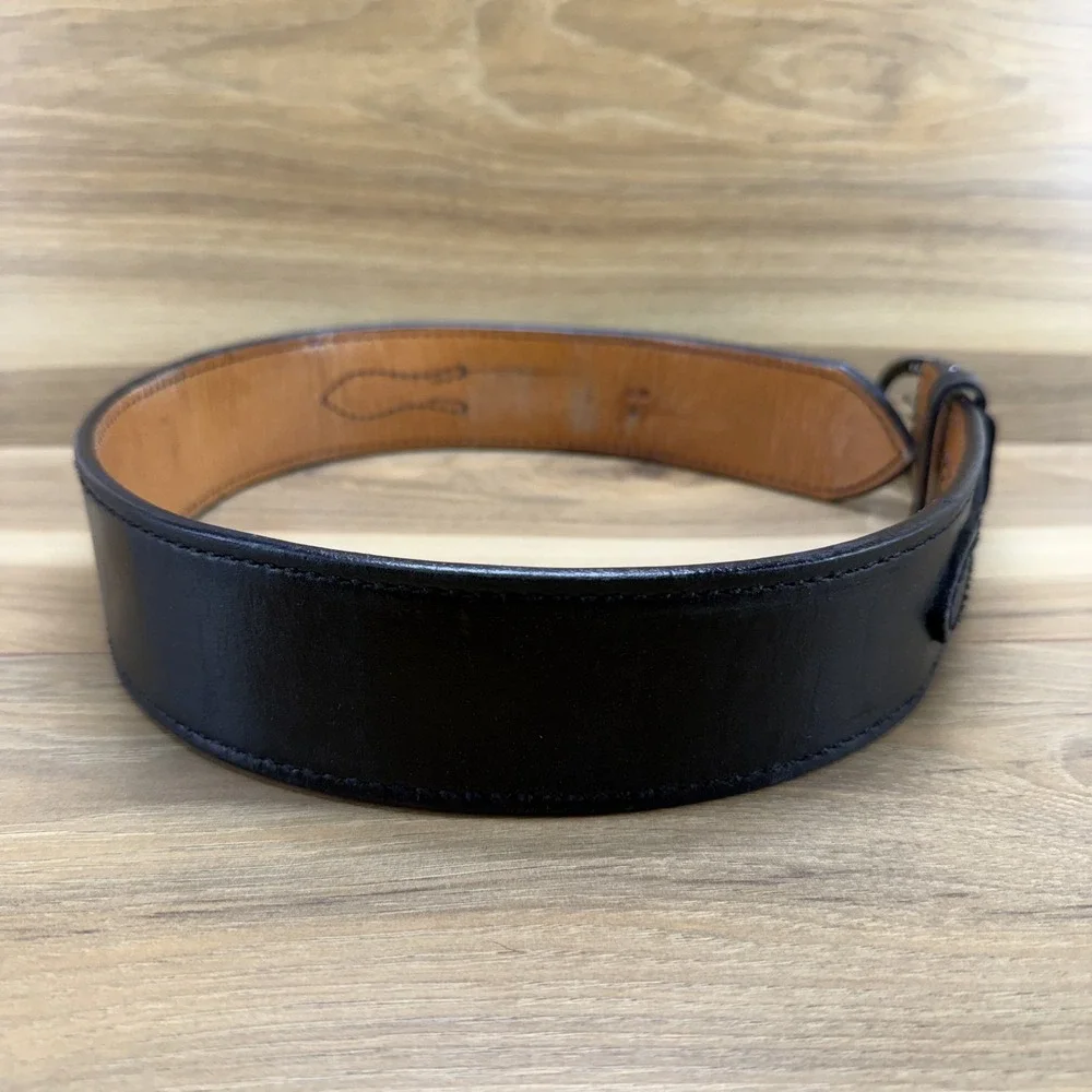 DON‎ HUME Duty Belt 28 30 Black Leather 2.25 in Oklahoma USA Made